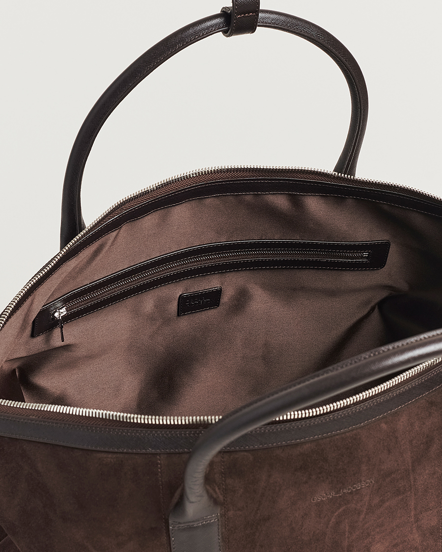 Uomini | Borse | Oscar Jacobson | Weekend Bag Soft Leather Chocolate Brown