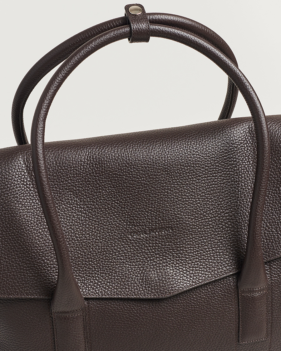 Uomini | Oscar Jacobson Overnight Leather Bag Dark Mud Brown | Oscar Jacobson | Overnight Leather Bag Dark Mud Brown