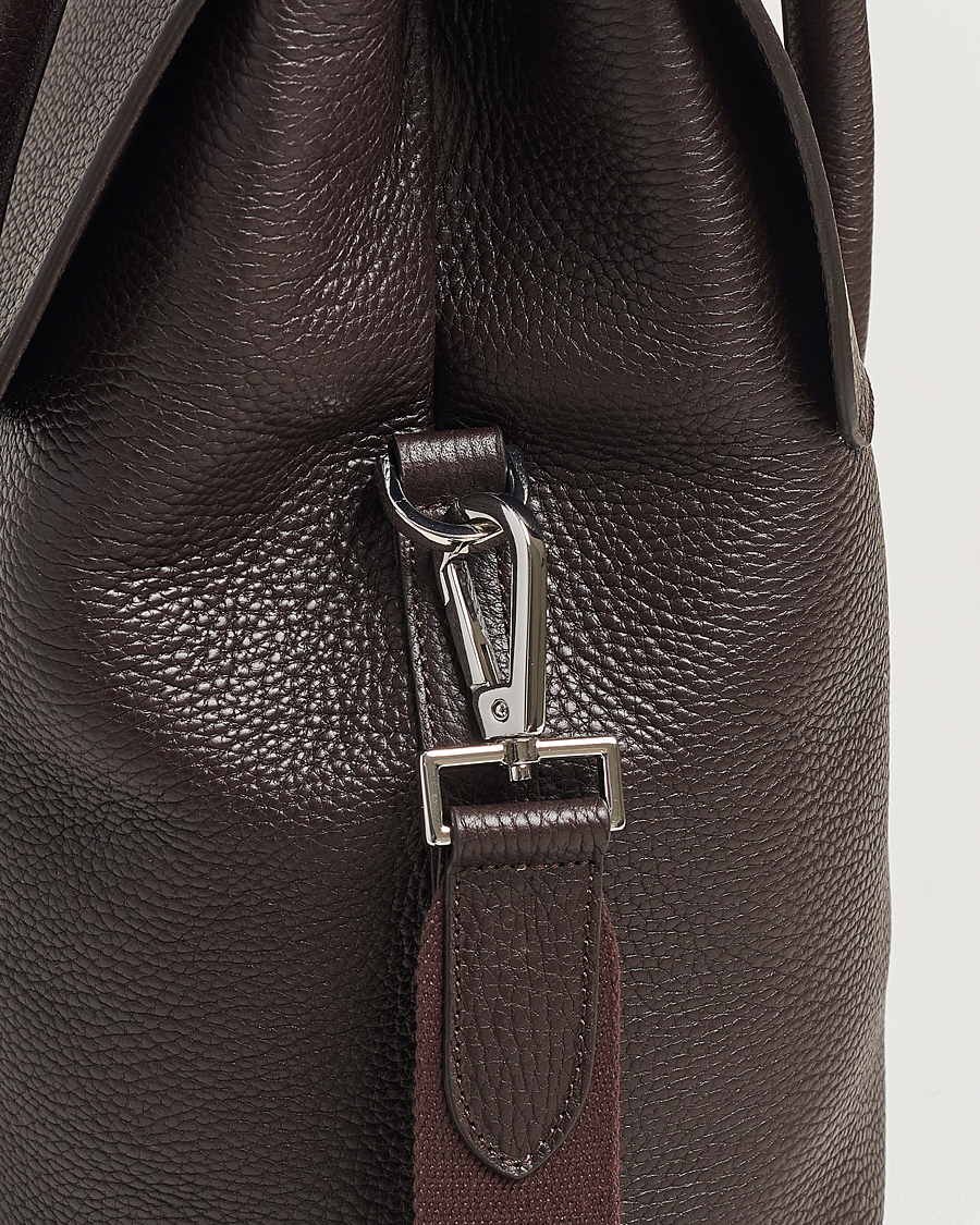 Uomini | Oscar Jacobson Overnight Leather Bag Dark Mud Brown | Oscar Jacobson | Overnight Leather Bag Dark Mud Brown
