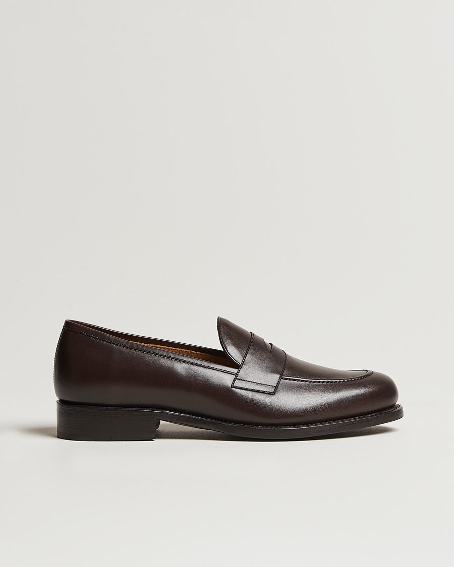 Uomini | Mocassini | Oscar Jacobson | Penny Loafers Dark Mud Brown