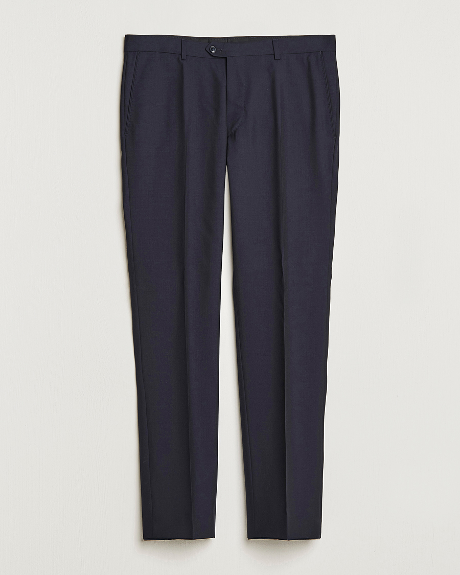 Uomini | Pantaloni | Oscar Jacobson | Denz Wool Trousers Navy