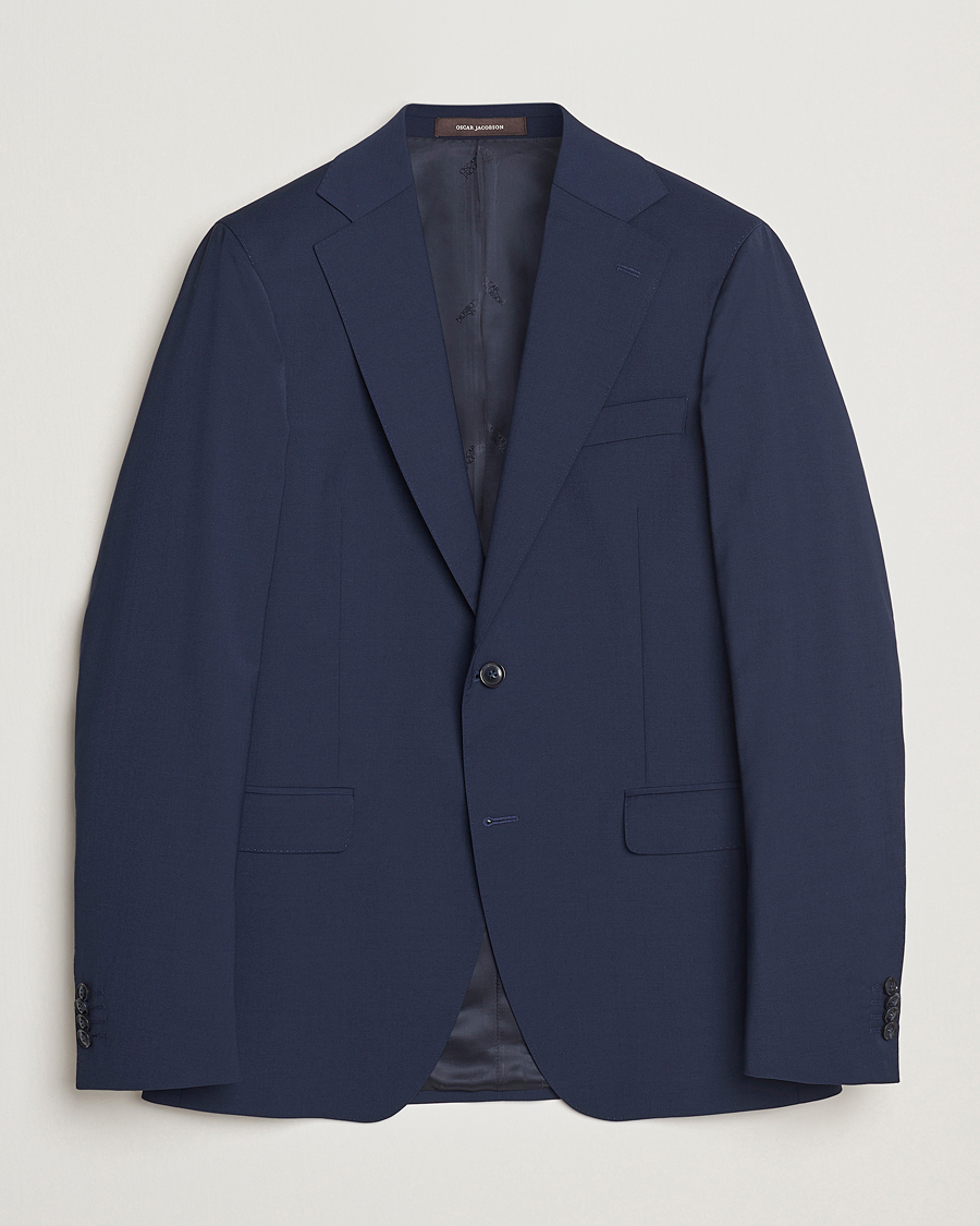 Uomini | Blazers | Oscar Jacobson | Ego Wool Blend Blazer Navy