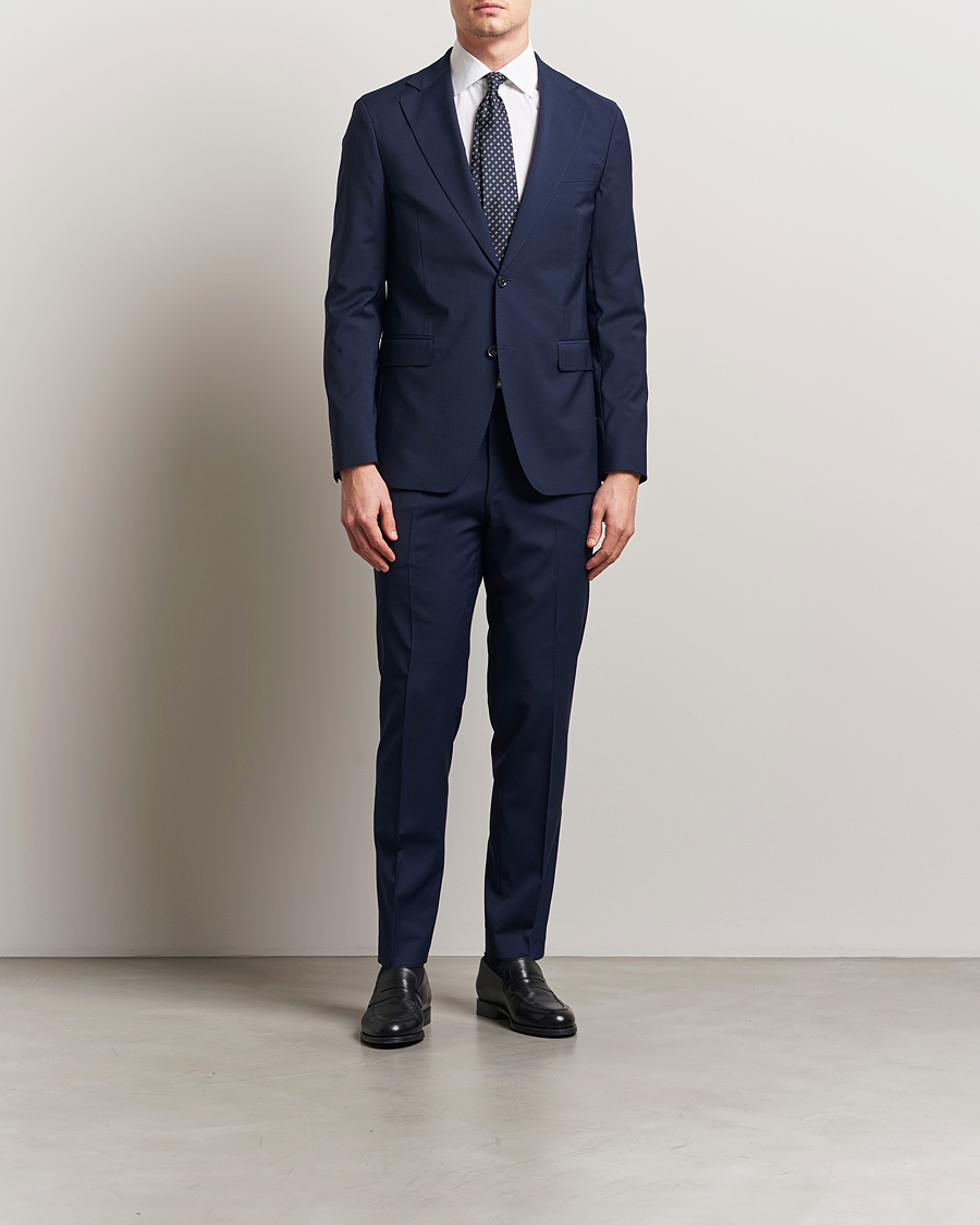 Uomini | Blazers | Oscar Jacobson | Ego Wool Blend Blazer Navy