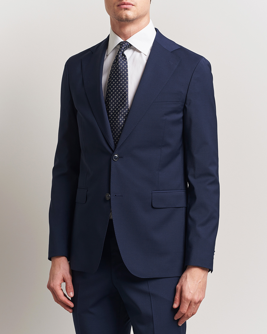 Uomini | Blazers | Oscar Jacobson | Ego Wool Blend Blazer Navy