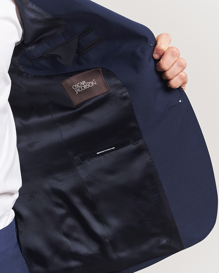 Uomini | Blazers | Oscar Jacobson | Ego Wool Blend Blazer Navy