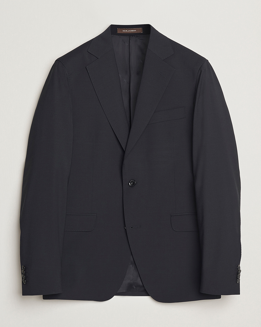 Uomini | Blazers | Oscar Jacobson | Ego Wool Blend Blazer Black