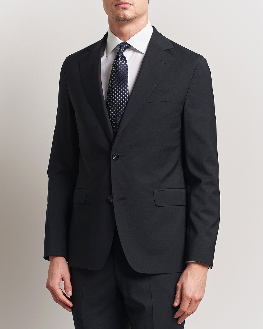 Uomini | Blazers | Oscar Jacobson | Ego Wool Blend Blazer Black