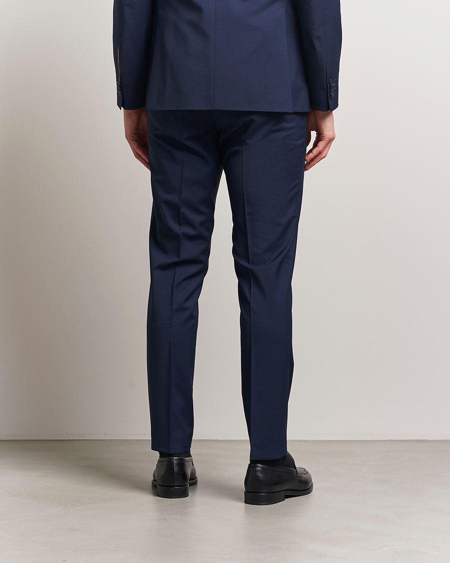 Uomini | Pantaloni | Oscar Jacobson | Denz Wool Blend Trousers Navy