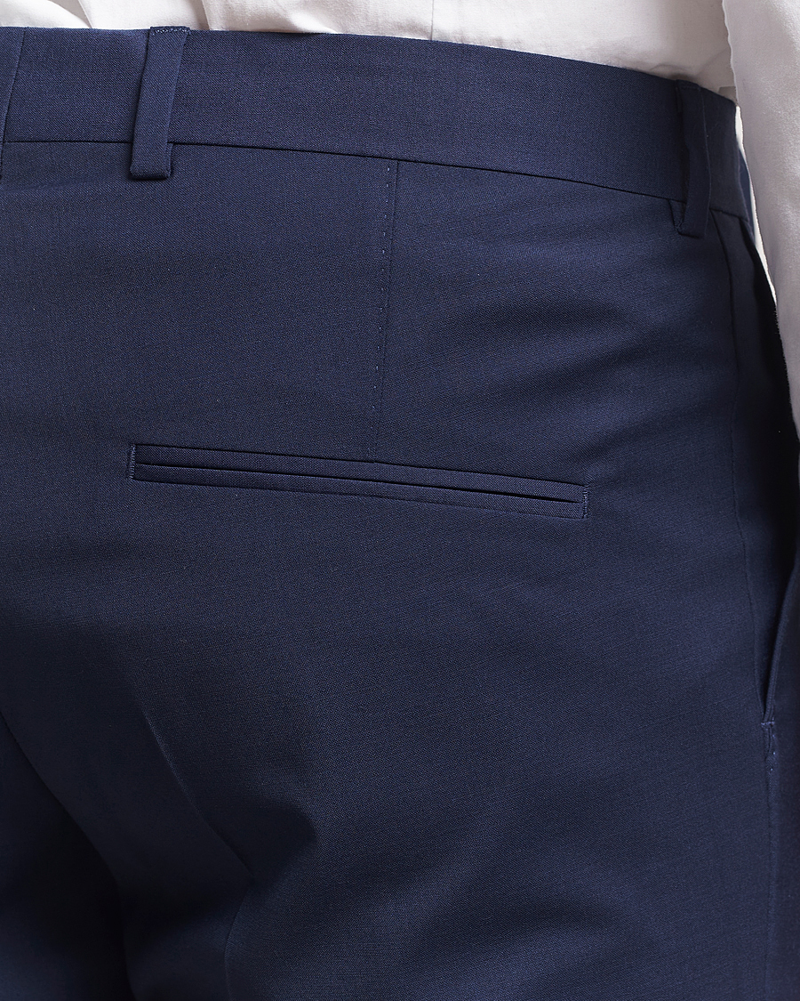 Uomini | Pantaloni | Oscar Jacobson | Denz Wool Blend Trousers Navy