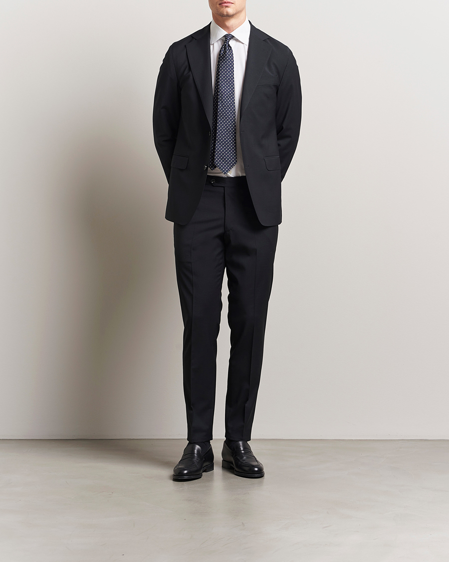 Uomini | Pantaloni | Oscar Jacobson | Denz Wool Blend Trousers Black