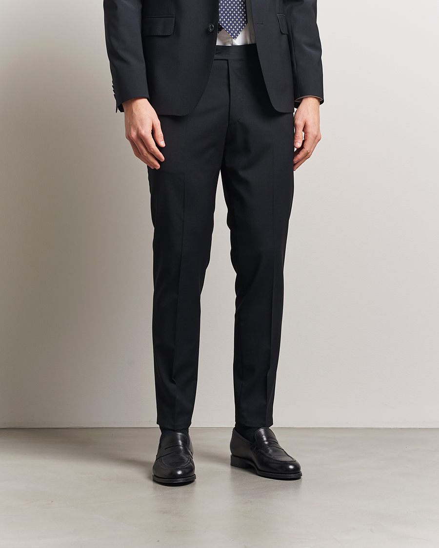 Uomini | Pantaloni | Oscar Jacobson | Denz Wool Blend Trousers Black