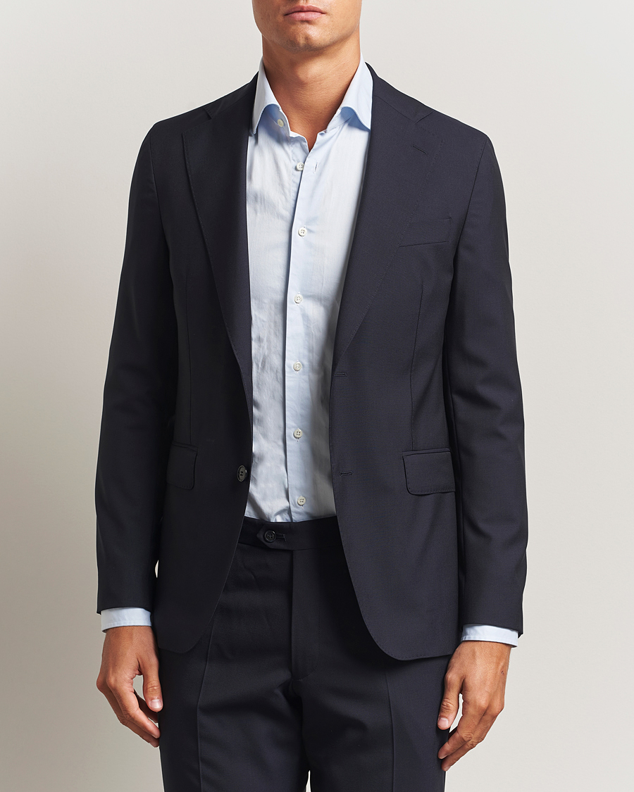 Uomini | Blazers | Oscar Jacobson | Ego Wool Blazer Navy