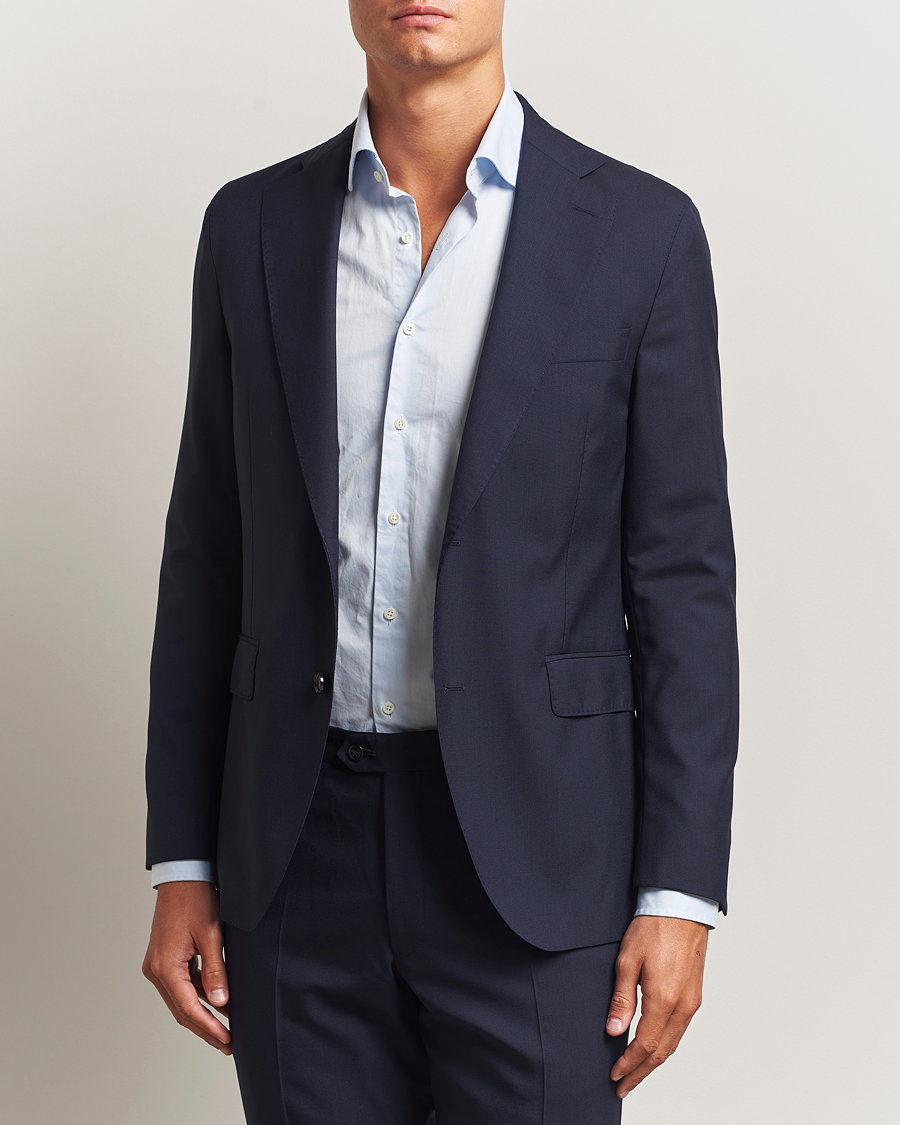 Uomini | Blazers | Oscar Jacobson | Fogerty Wool Blazer Blue