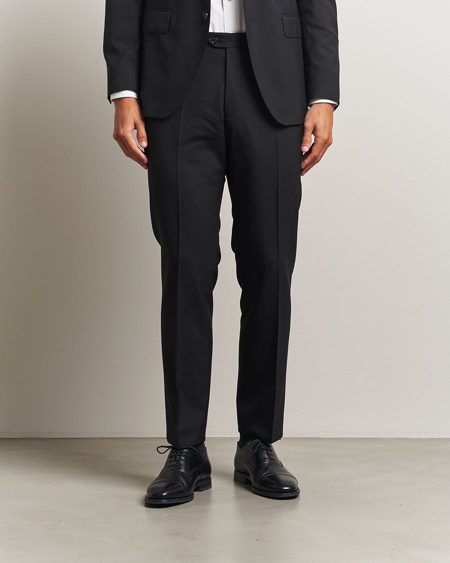 Uomini | Pantaloni | Oscar Jacobson | Dandy Wool Trousers Black