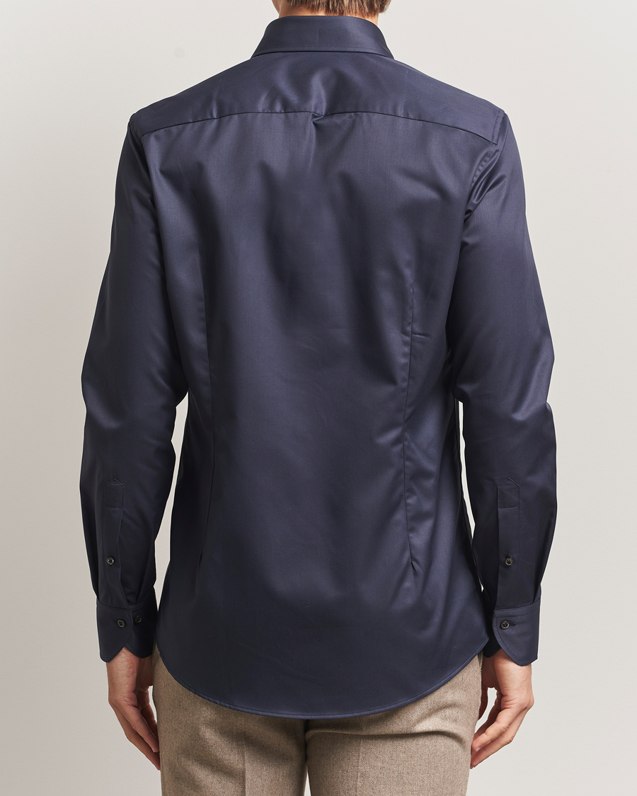 Uomini | Camicie | Stenströms | Slimline Extreme Cut Away Shirt Navy