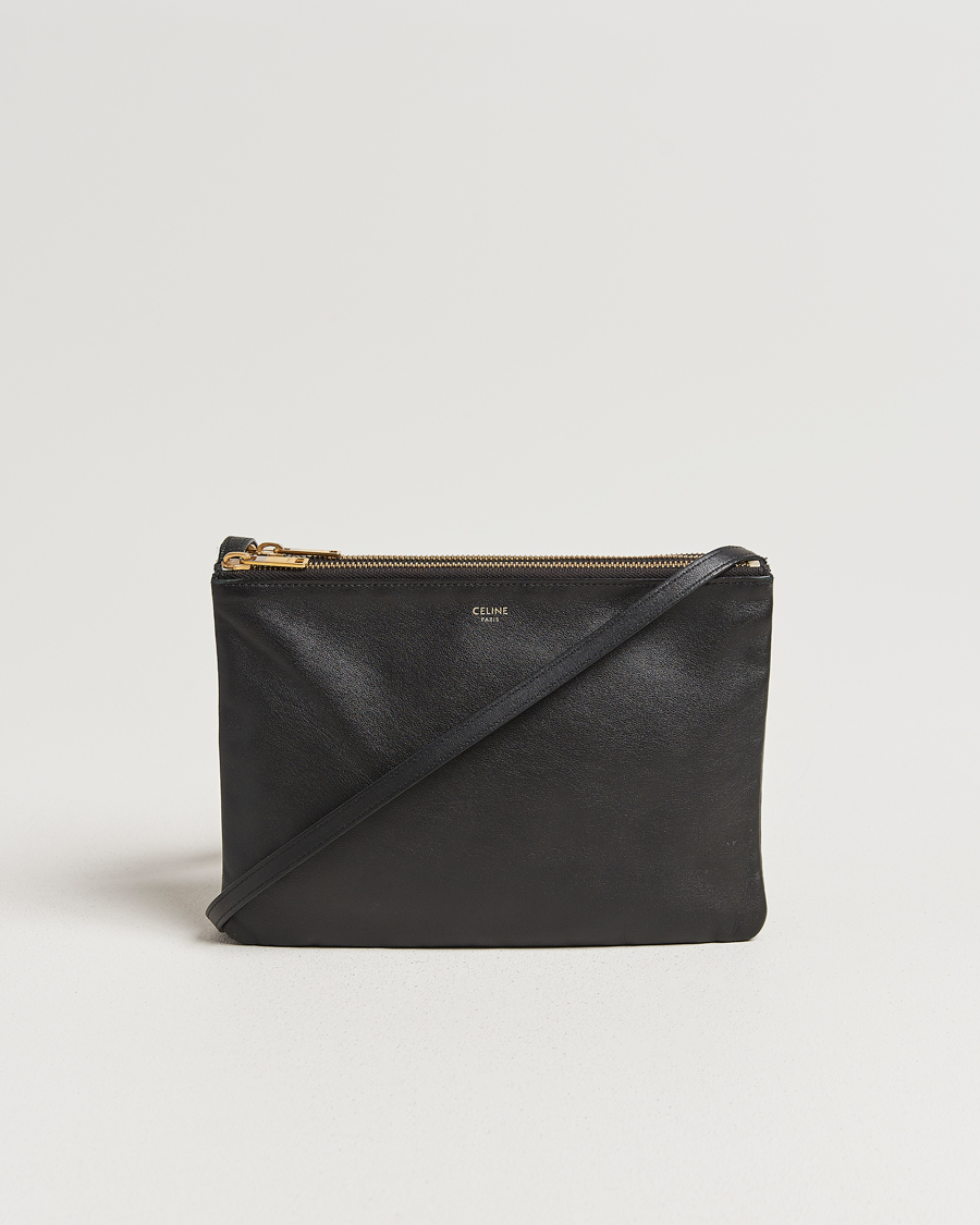 Uomini | Celine Pre-Owned Trio Bag Medium Leather Black | Celine Pre-Owned | Trio Bag Medium Leather Black