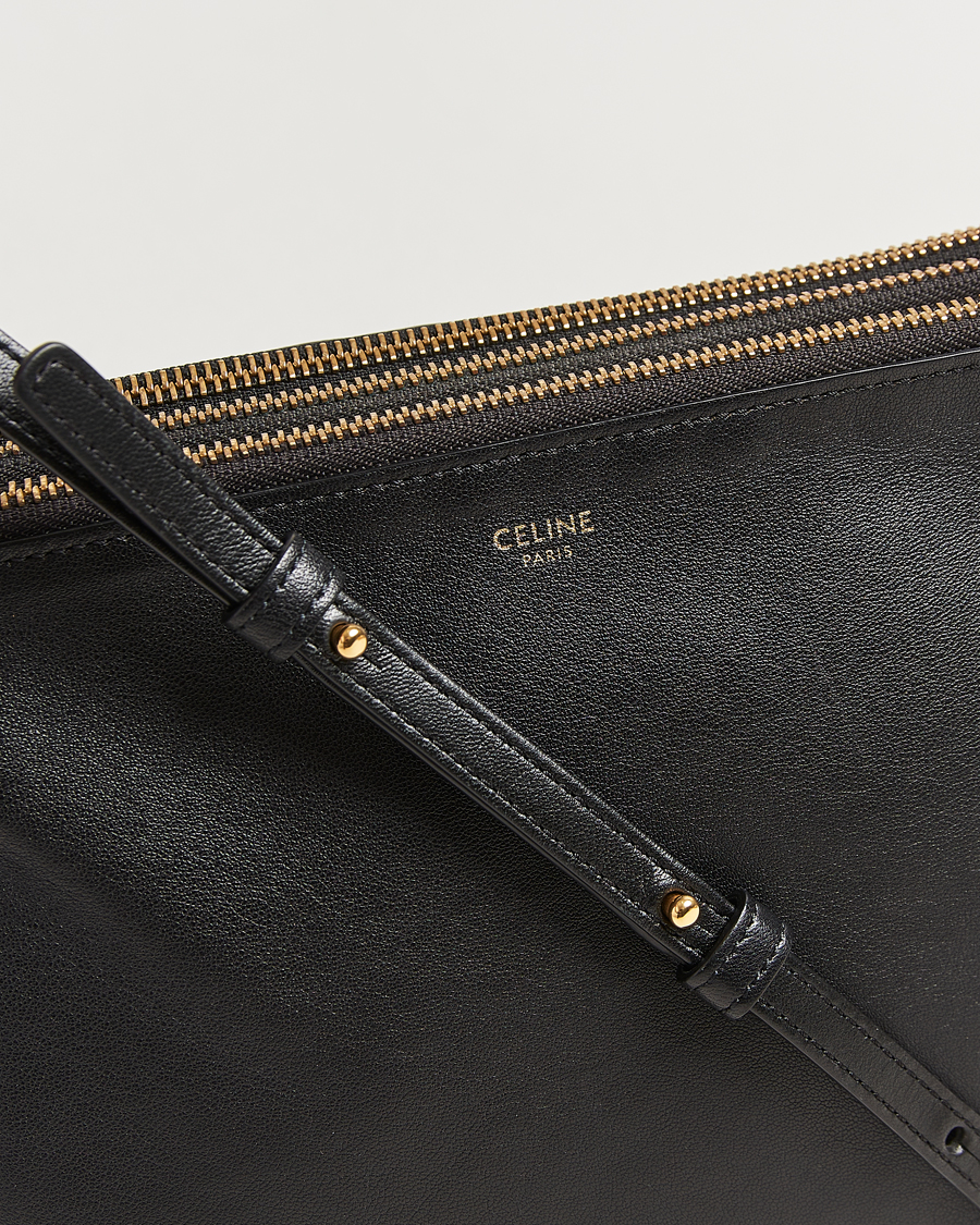 Uomini | Celine Pre-Owned Trio Bag Medium Leather Black | Celine Pre-Owned | Trio Bag Medium Leather Black