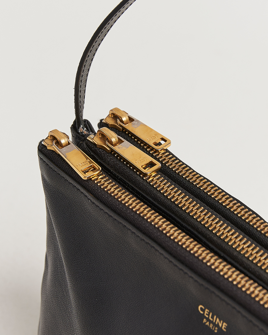 Uomini | Celine Pre-Owned Trio Bag Medium Leather Black | Celine Pre-Owned | Trio Bag Medium Leather Black