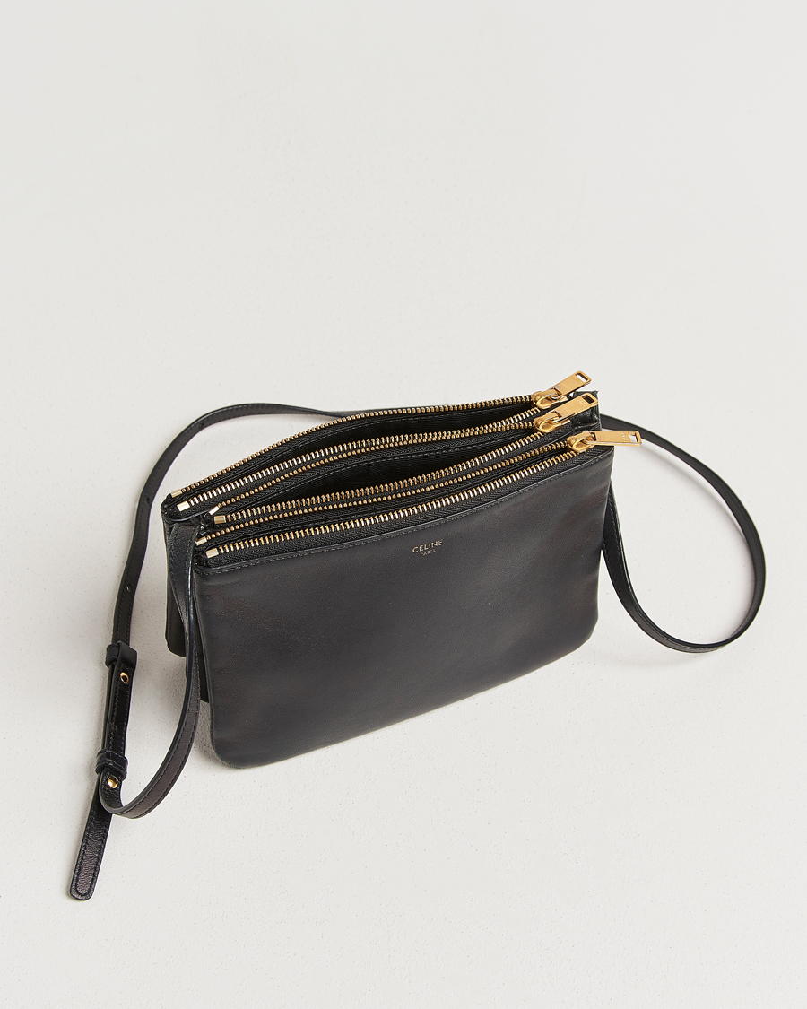 Uomini | Celine Pre-Owned Trio Bag Small Leather Black | Celine Pre-Owned | Trio Bag Small Leather Black