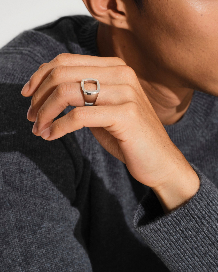 Uomini | Gioielli | Tom Wood | Cushion Open Ring Silver