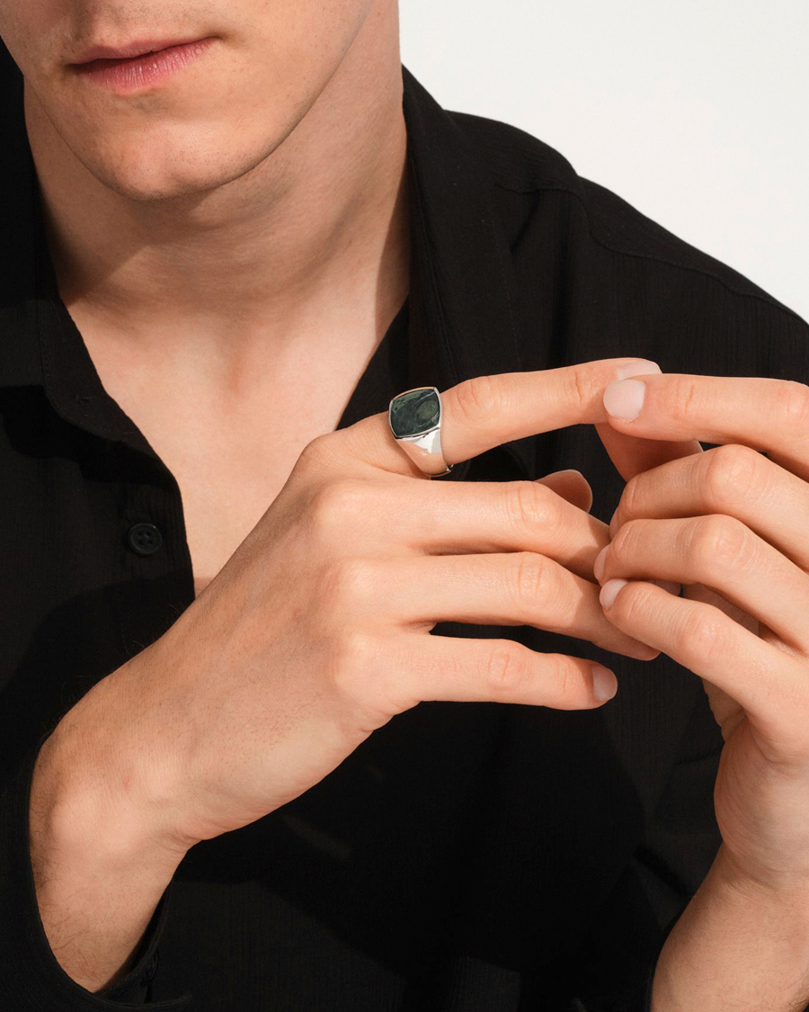 Uomini | Gioielli | Tom Wood | Cushion Ring Kambaba Silver