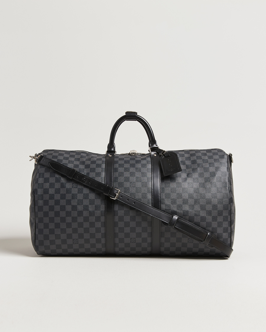 Uomini | Pre-Owned & Vintage Bags | Louis Vuitton Pre-Owned | Keepall Bandouliére 55 Damier Graphite