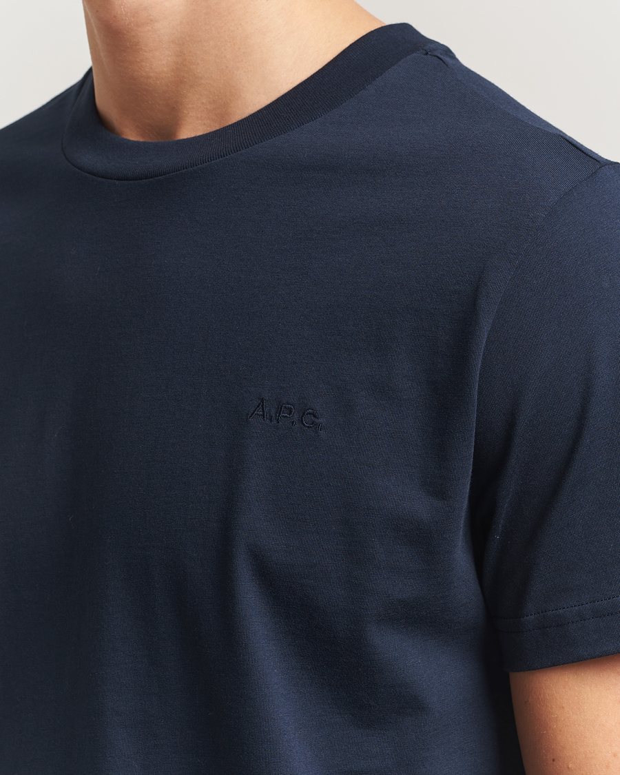 Uomini | T-shirt | A.P.C. | Embroidered APC T-Shirt Dark Navy