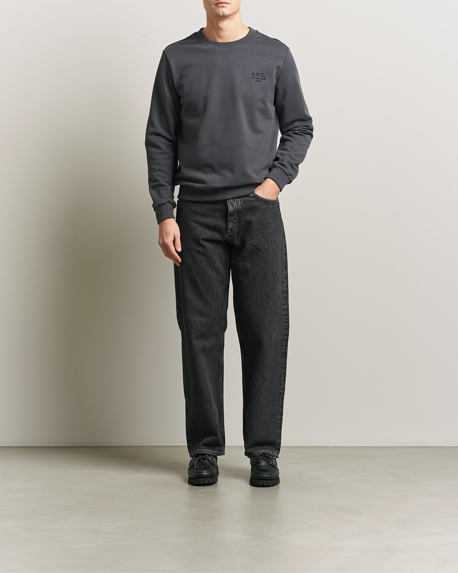 Uomini | Maglieria | A.P.C. | Rue Madame Tonal Sweatshirt Faded Black