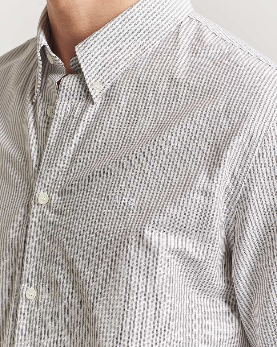 Uomini | Camicie | A.P.C. | Greg Striped Oxford Shirt Green/White