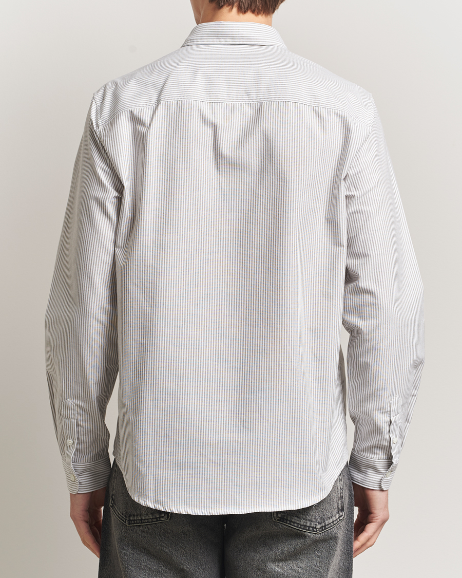 Uomini | Camicie | A.P.C. | Greg Striped Oxford Shirt Green/White