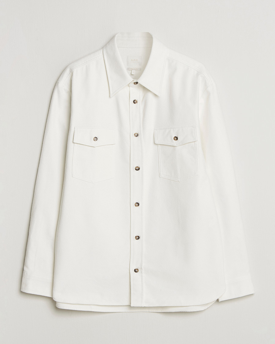 Uomini | Camicie | A.P.C. | Brushed Cotton Overshirt White