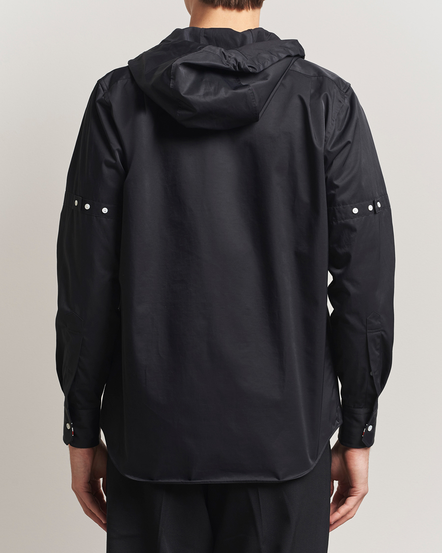 Uomini | Camicie | Thom Browne | Long Sleeve Hooded Overshirt Black