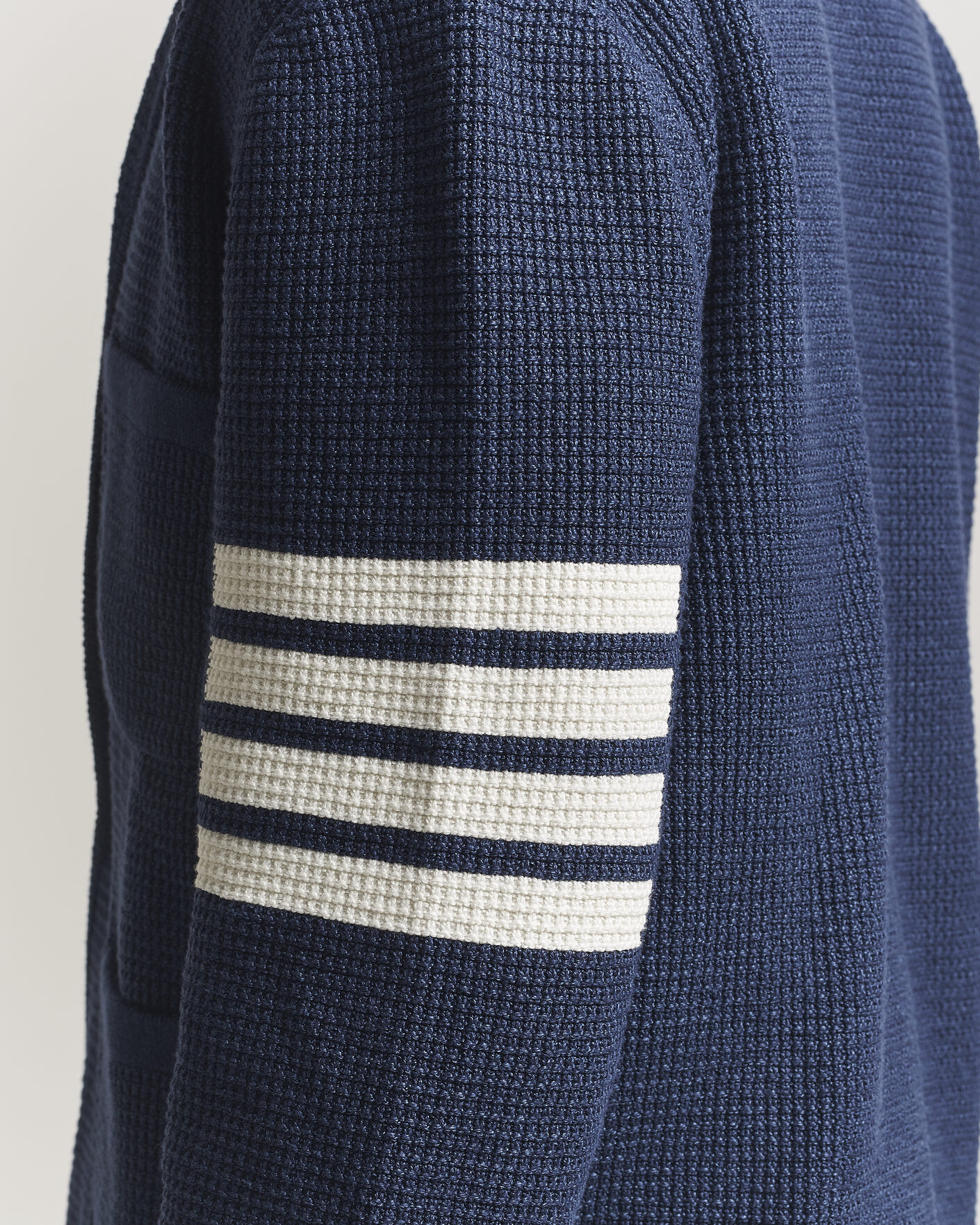 Uomini | Maglieria | Thom Browne | Textured 4 Bar Cardigan Jacket Navy