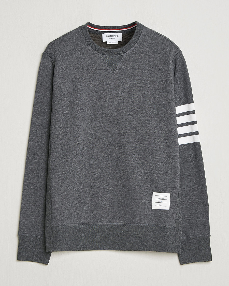 Uomini | Maglieria | Thom Browne | Classic 4 Bar Loopback Sweatshirt Dark Grey