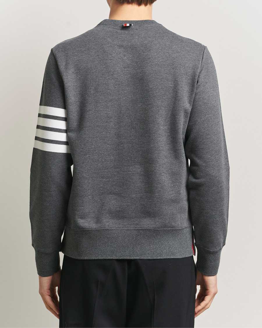 Uomini | Maglieria | Thom Browne | Classic 4 Bar Loopback Sweatshirt Dark Grey