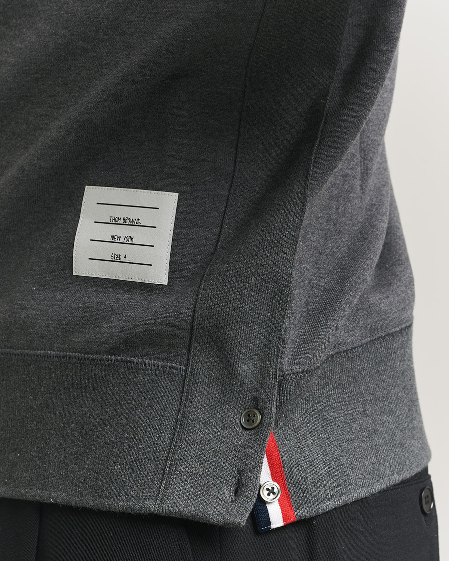 Uomini | Maglieria | Thom Browne | Classic 4 Bar Loopback Sweatshirt Dark Grey