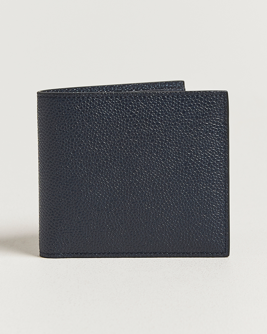 Uomini | Portafogli | Thom Browne | Pebble Grain Leather Wallet Navy