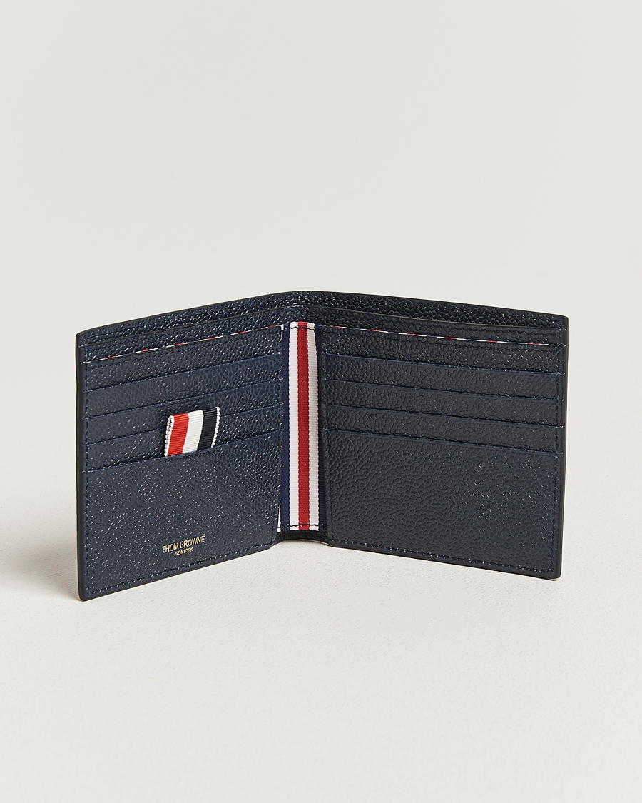 Uomini | Portafogli | Thom Browne | Pebble Grain Leather Wallet Navy