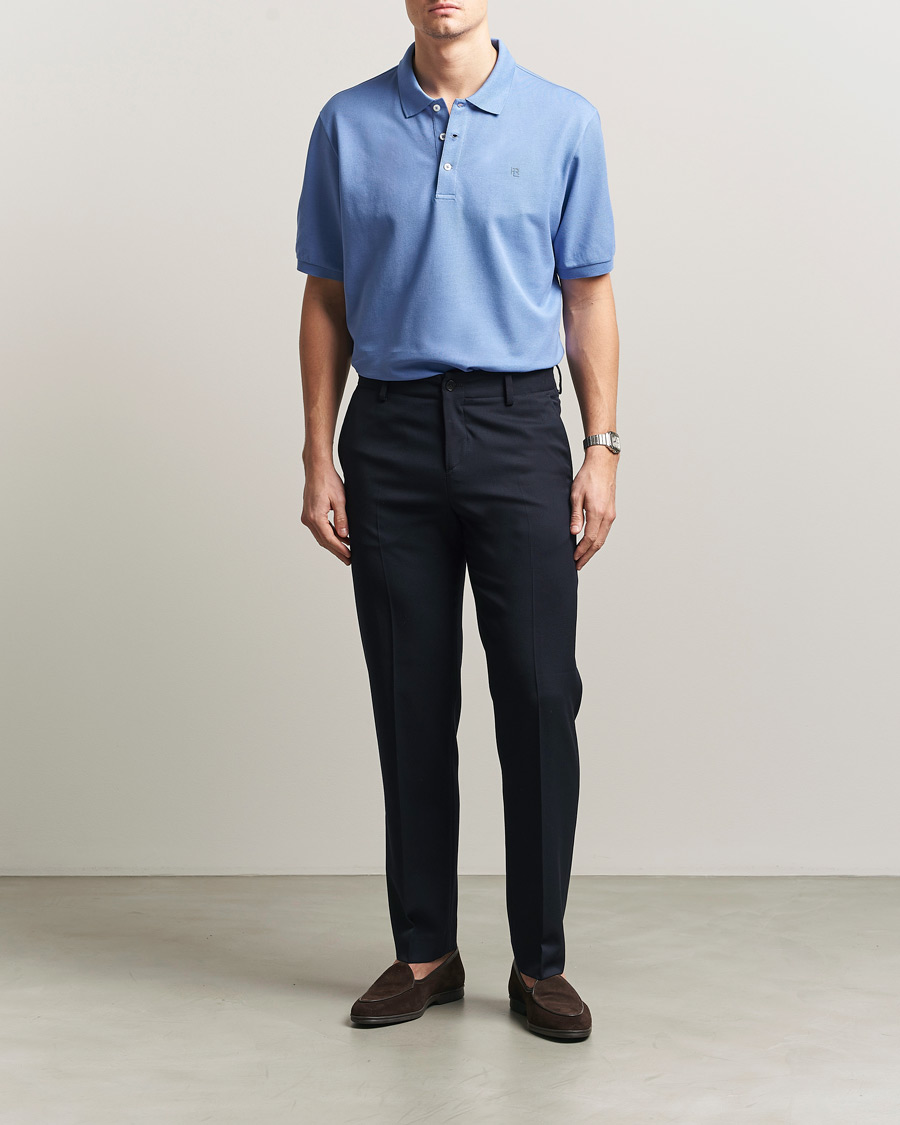 Uomini | Polo | Ralph Lauren Purple Label | Mercerized Cotton Polo Light Blue