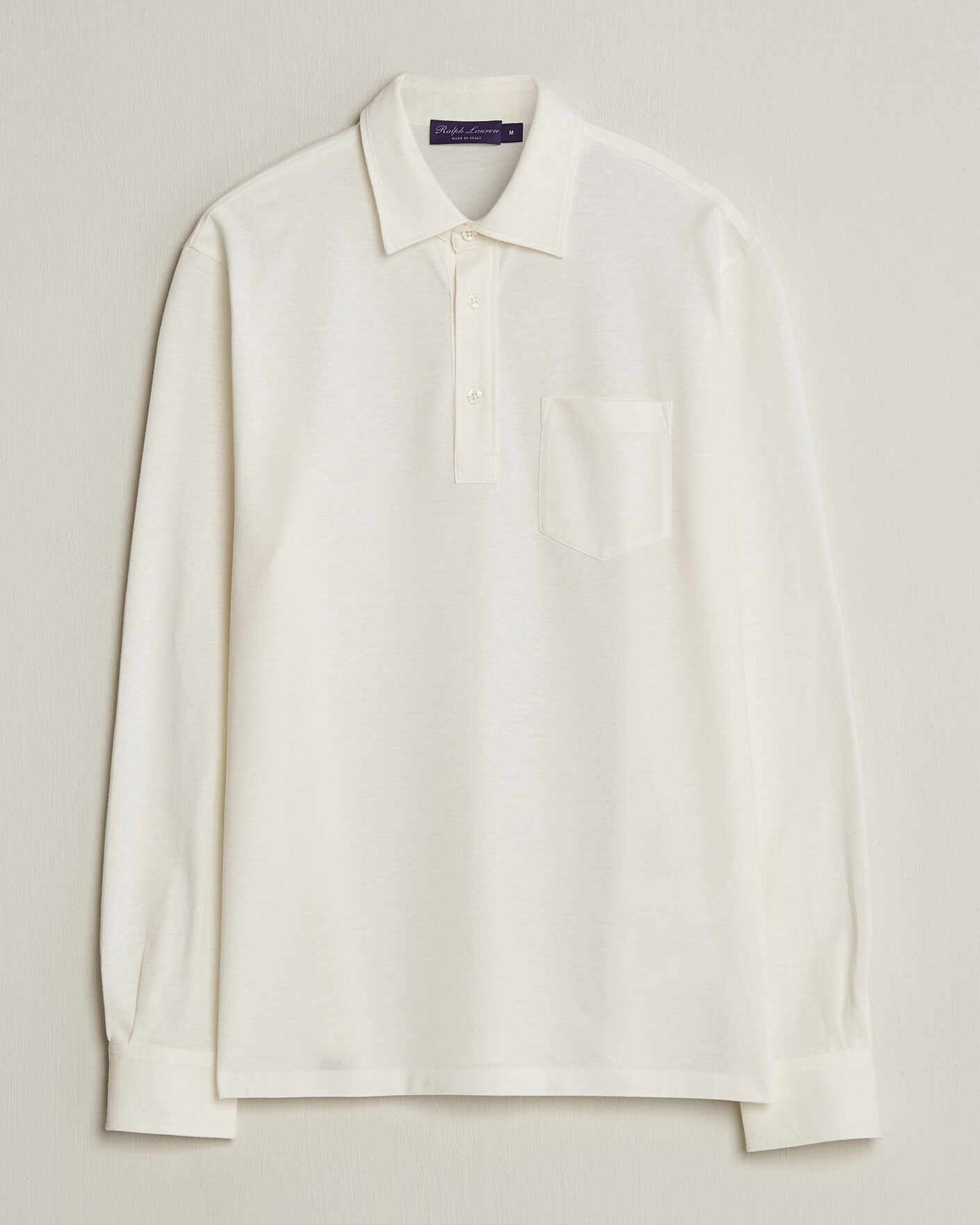 Uomini | Polo | Ralph Lauren Purple Label | Cotton/Cashmere Long Sleeve Polo Off White