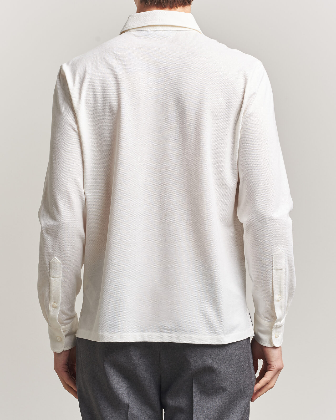 Uomini | Polo | Ralph Lauren Purple Label | Cotton/Cashmere Long Sleeve Polo Off White