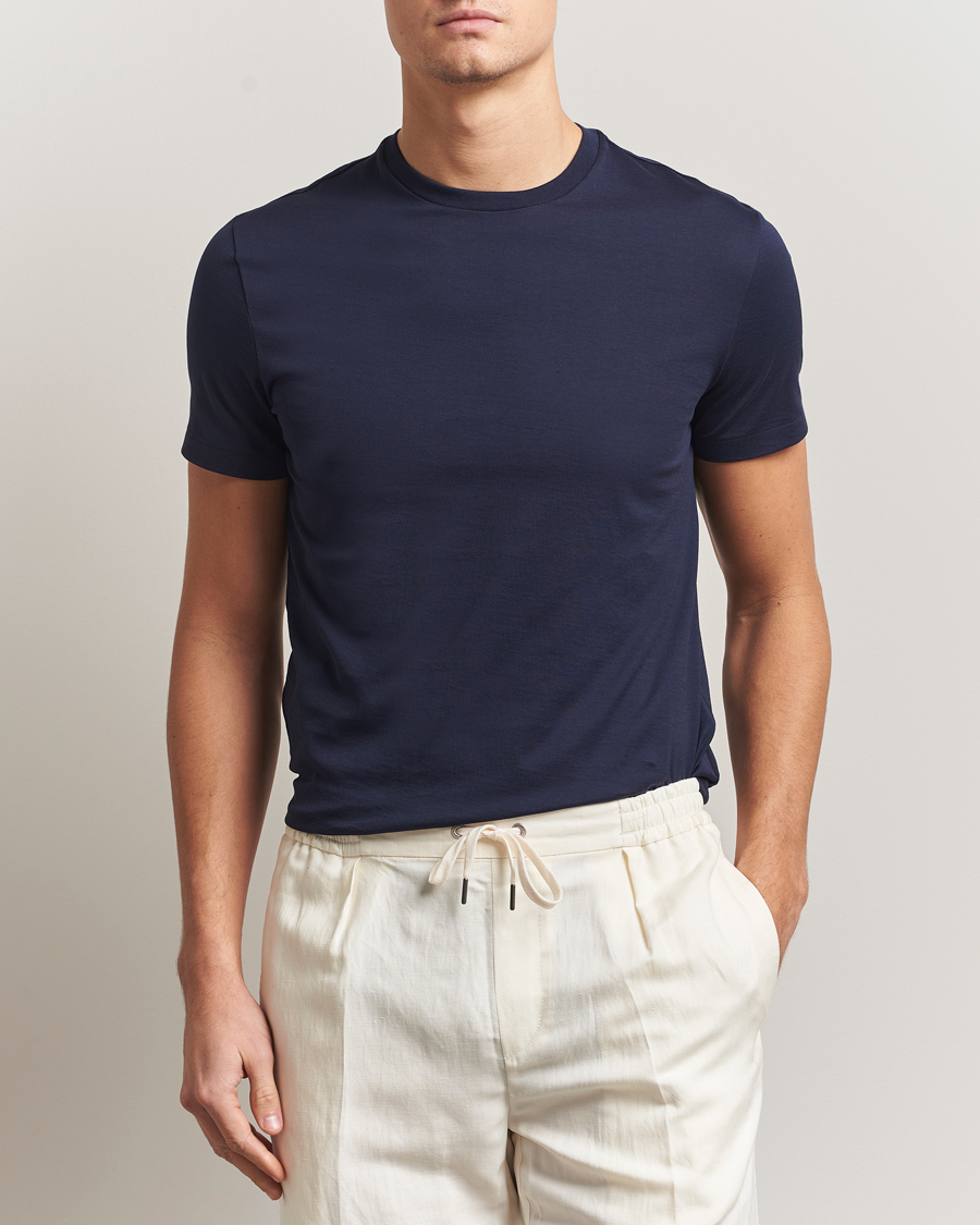 Uomini | T-shirt | Ralph Lauren Purple Label | Luxury Cotton T-Shirt Chairman Navy