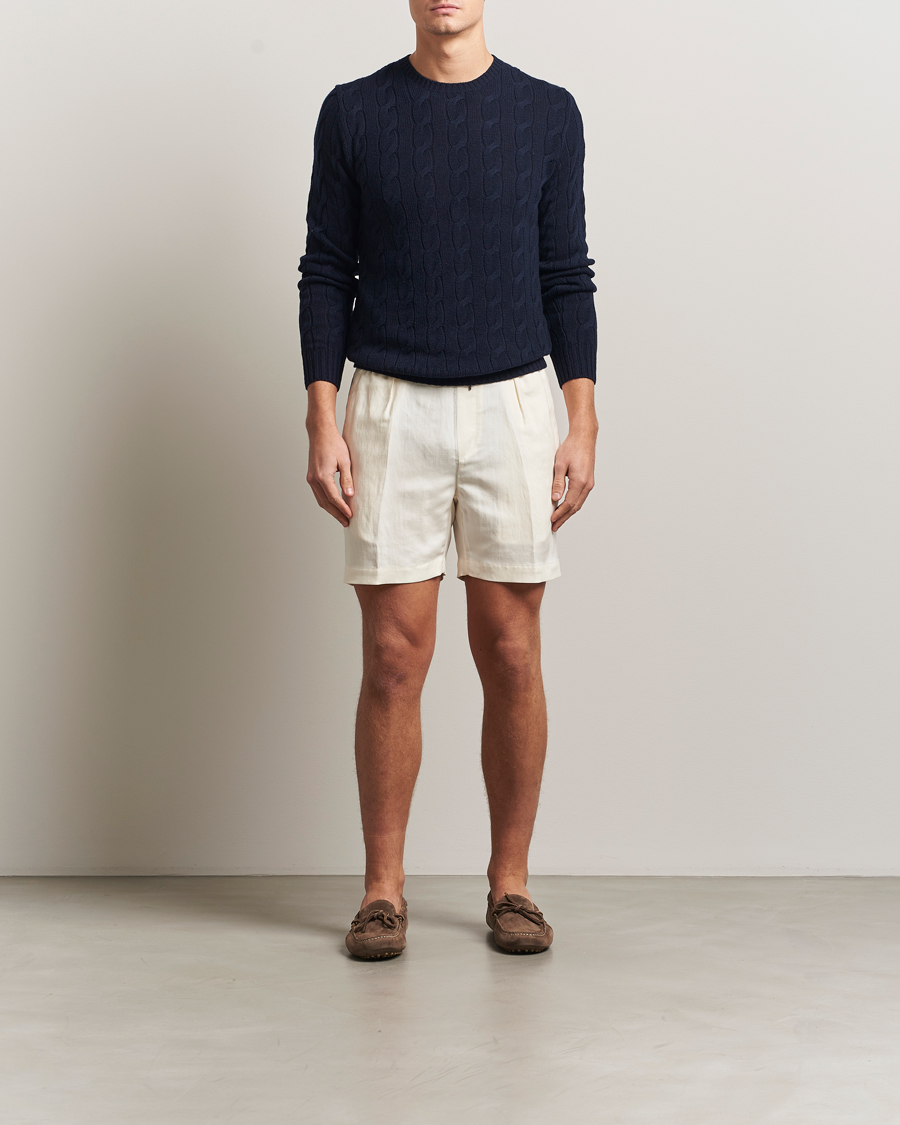 Uomini | Maglieria | Ralph Lauren Purple Label | Cashmere Cable Sweater Chairman Navy