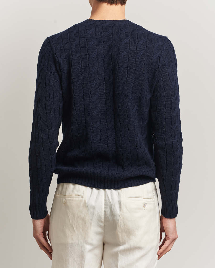 Uomini | Maglieria | Ralph Lauren Purple Label | Cashmere Cable Sweater Chairman Navy