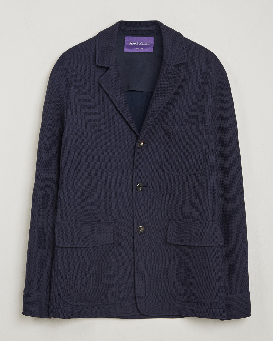Uomini | Blazers | Ralph Lauren Purple Label | Wool/Cotton Jacket Chairman Navy