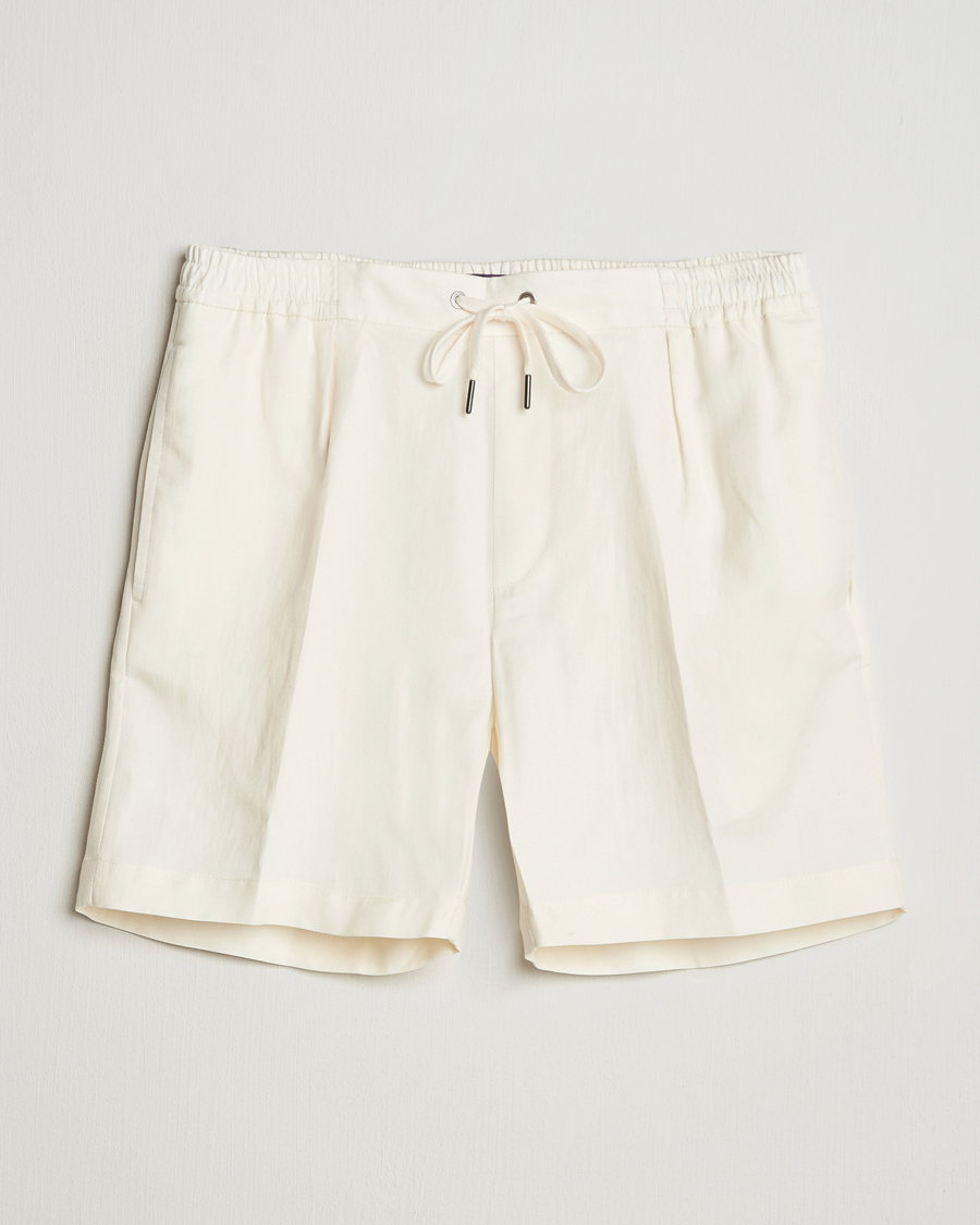 Uomini | Pantaloncini | Ralph Lauren Purple Label | Silk/Linen Drawstring Shorts Cream