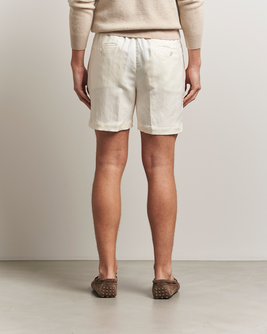 Uomini | Pantaloncini | Ralph Lauren Purple Label | Silk/Linen Drawstring Shorts Cream