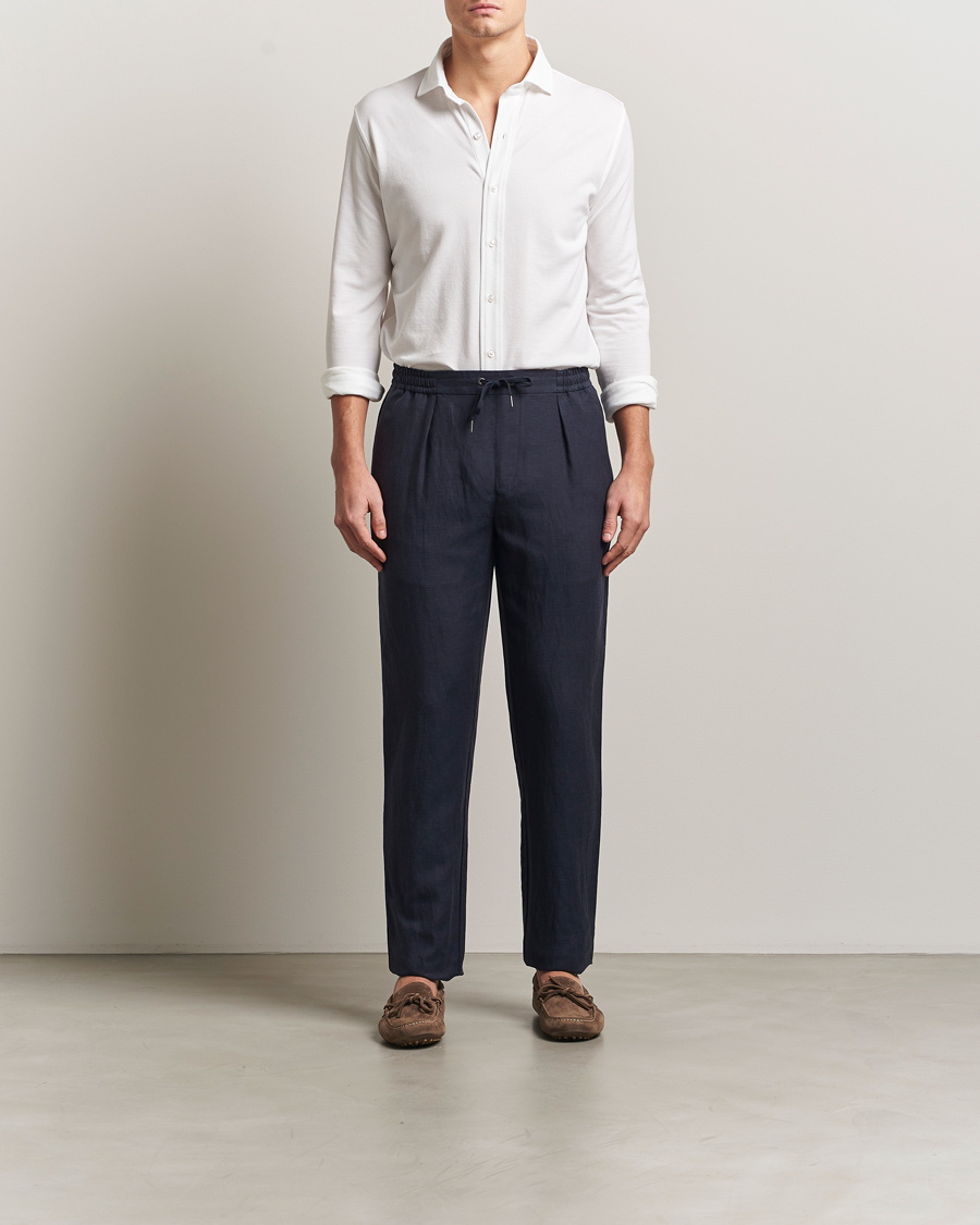 Uomini | Pantaloni | Ralph Lauren Purple Label | Dorset Drawstring Trousers Chairman Navy