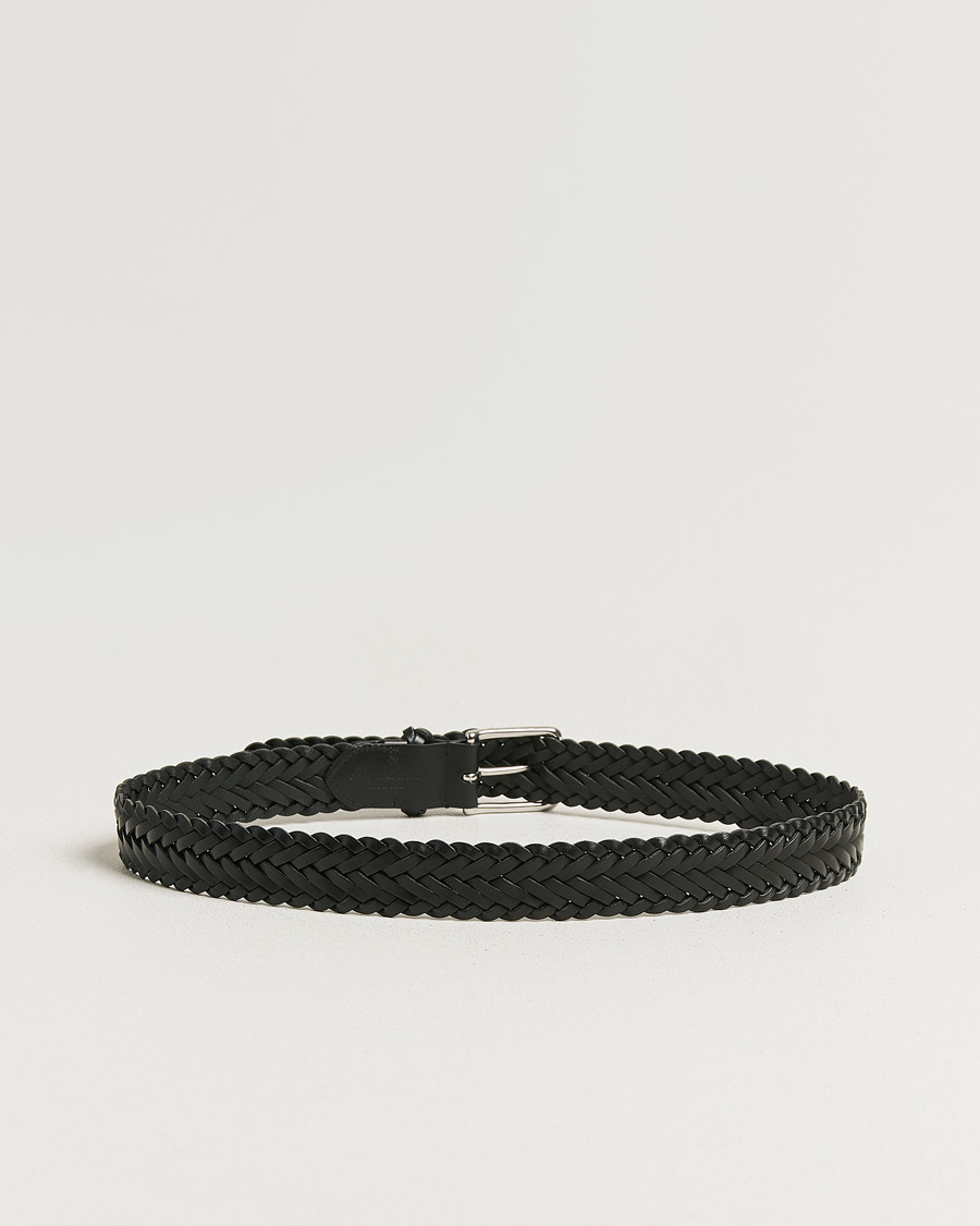 Uomini | Cinture | Ralph Lauren Purple Label | Braided Belt Black Vachetta
