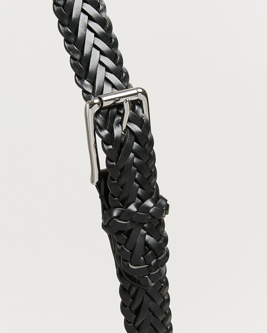 Uomini | Cinture | Ralph Lauren Purple Label | Braided Belt Black Vachetta